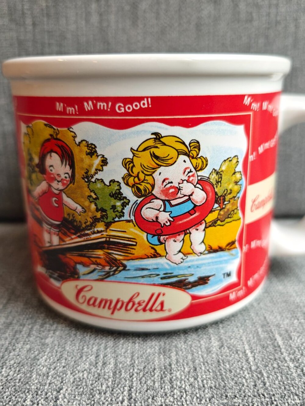 Vintage Campbell’s Soup Mug 1998 Houston Harvest Kids Spring Summer Ceramic Cup